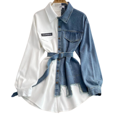 CHEMISE EN DENIM IRRÉGULIÈRE
