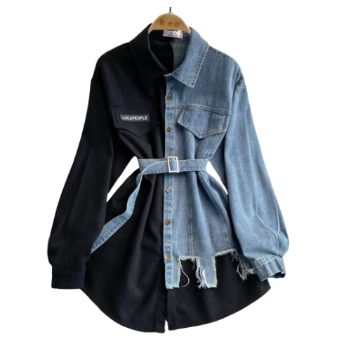 CHEMISE EN DENIM IRRÉGULIÈRE