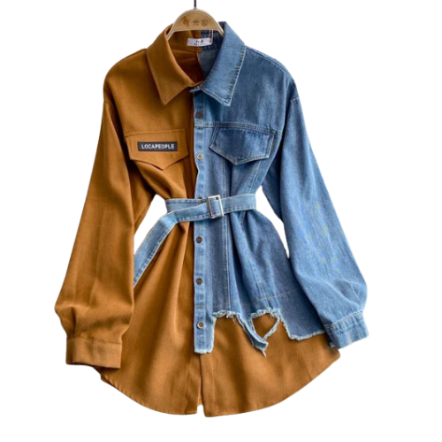 CHEMISE EN DENIM IRRÉGULIÈRE