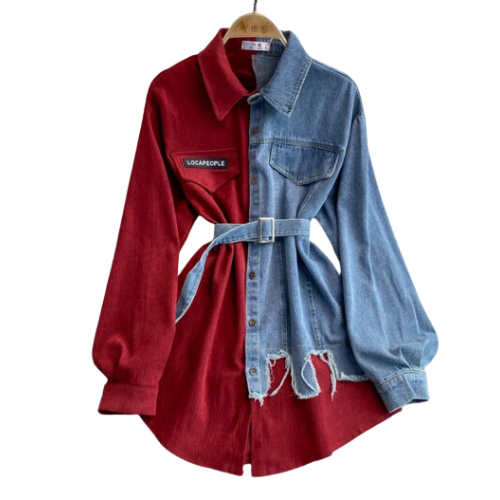 CHEMISE EN DENIM IRRÉGULIÈRE