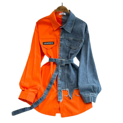 CHEMISE EN DENIM IRRÉGULIÈRE