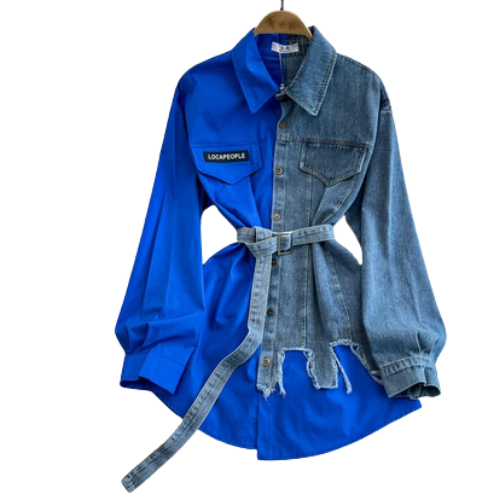 CHEMISE EN DENIM IRRÉGULIÈRE