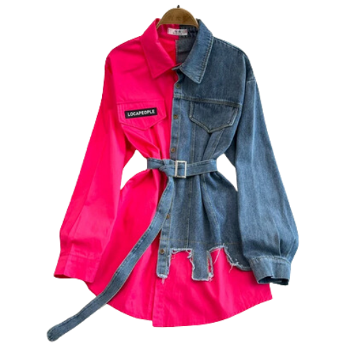CHEMISE EN DENIM IRRÉGULIÈRE