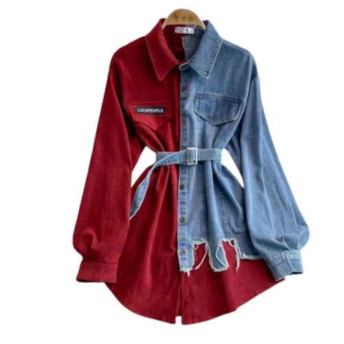 CHEMISE EN DENIM IRRÉGULIÈRE