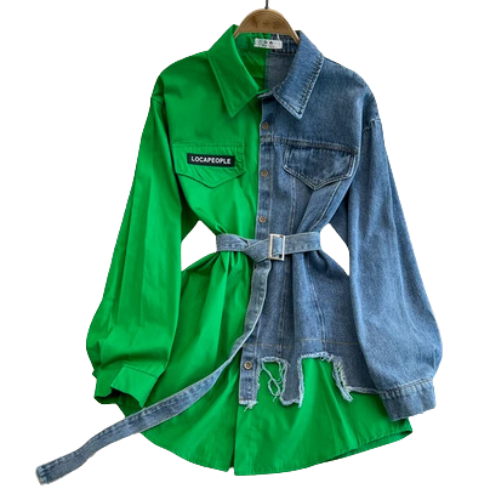 CHEMISE EN DENIM IRRÉGULIÈRE