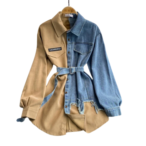 CHEMISE EN DENIM IRRÉGULIÈRE