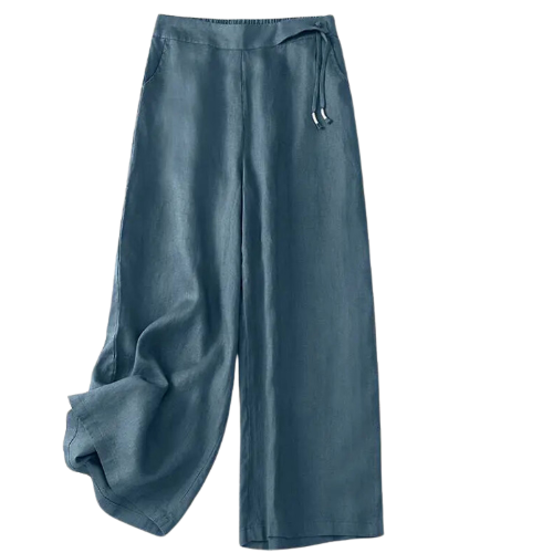 PANTALON 100% COTON AMPLE À JAMBES LARGES