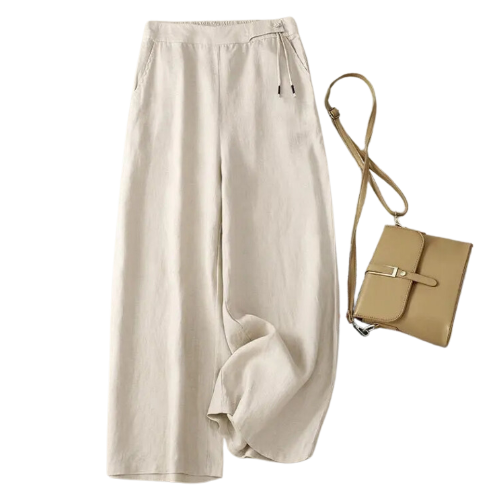 PANTALON 100% COTON AMPLE À JAMBES LARGES