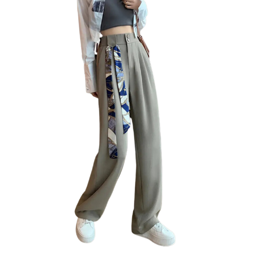 PANTALON DROIT AVEC CEINTURE À NOUER