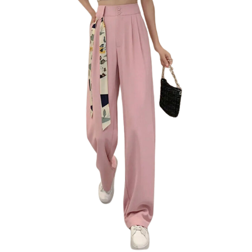 PANTALON DROIT AVEC CEINTURE À NOUER