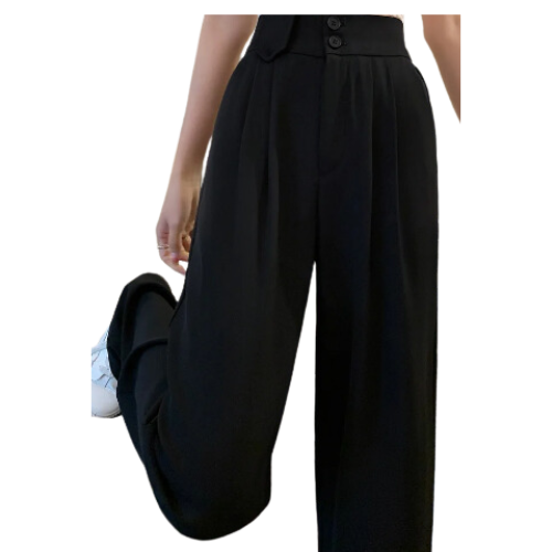 PANTALON DROIT AVEC CEINTURE À NOUER