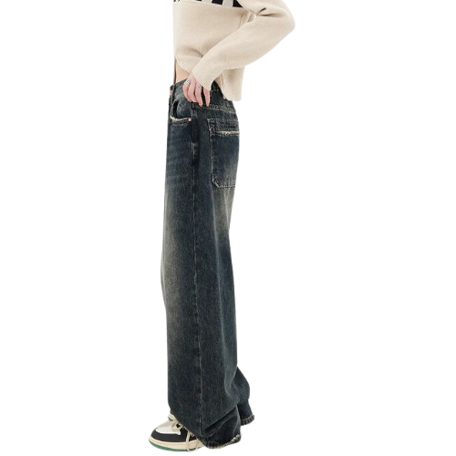 PANTALON JEAN LARGE TAILLE HAUTE