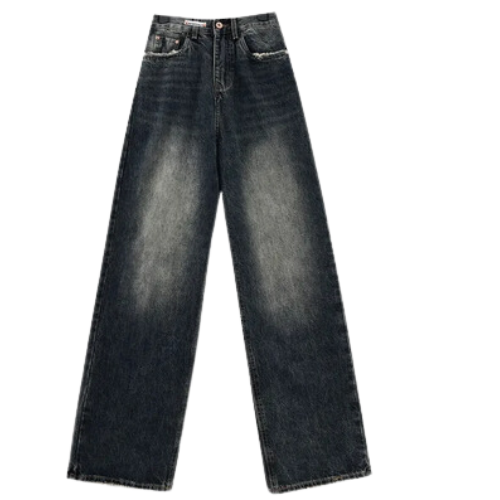 PANTALON JEAN LARGE TAILLE HAUTE
