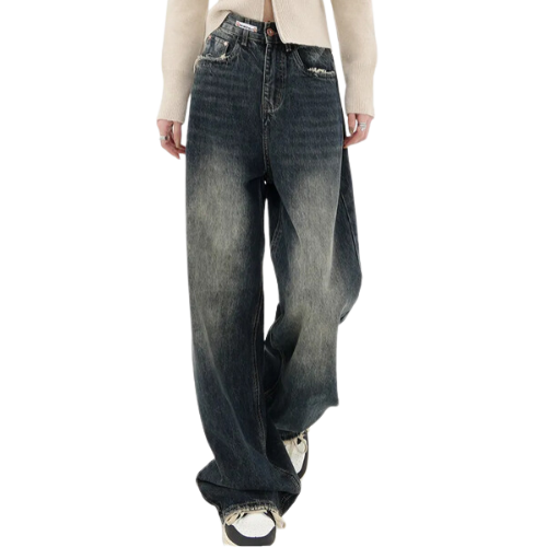 PANTALON JEAN LARGE TAILLE HAUTE