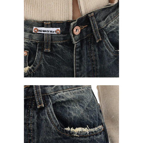PANTALON JEAN LARGE TAILLE HAUTE