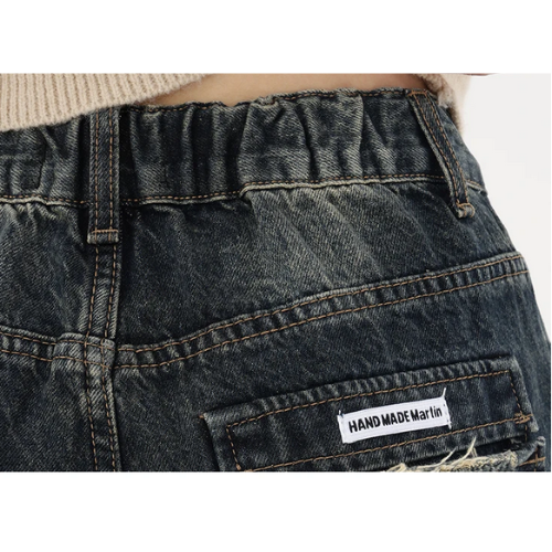 PANTALON JEAN LARGE TAILLE HAUTE