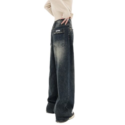 PANTALON JEAN LARGE TAILLE HAUTE