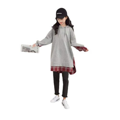 ROBE DÉCONTRACTÉE À MANCHES LONGUES POUR ADOLESCENTES
