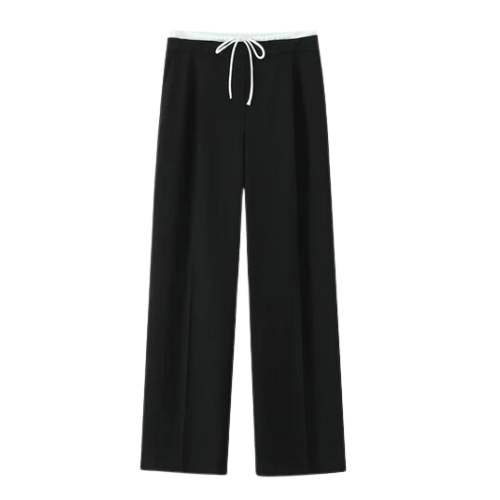 PANTALON LARGE À TAILLE DOUBLE