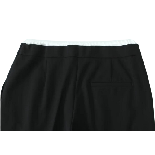 PANTALON LARGE À TAILLE DOUBLE