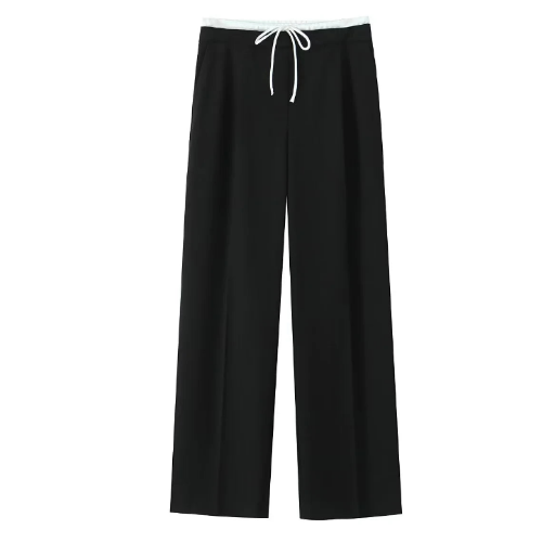 PANTALON LARGE À TAILLE DOUBLE